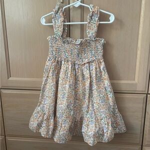 Janie and Jack Floral Dress - Peach and Green